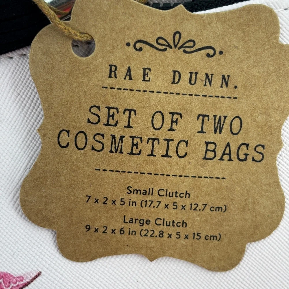 Rae Dunn Cosmetic Bags Set 2pc Womens OS Blush Pink Howdy Yeehaw Western Cowgirl
